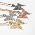 Shangjie OEM -Schlangeblattkette Diamant großer Schmetterling Halskette Strass Frauen 18K Gold Halsketten